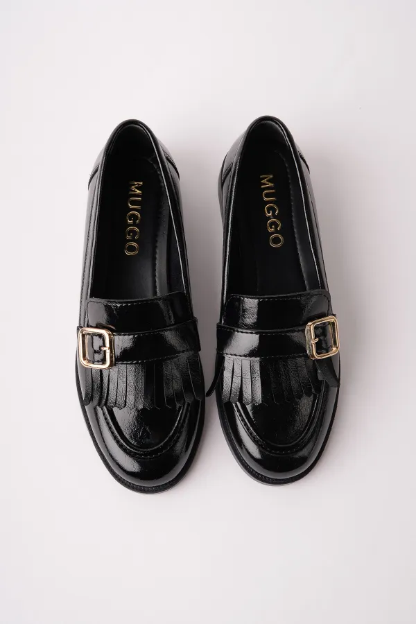 Mocassins décontractés à pampilles et boucle dorée Muggo pour femmes