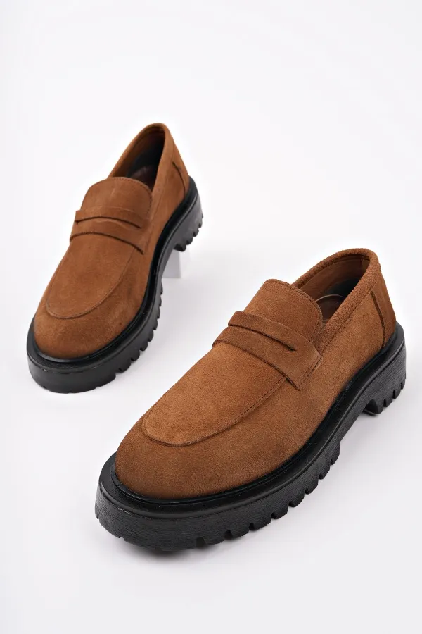 Mocassins Muggo PARADISE en cuir véritable à semelle épaisse, pour femmes, parfaits au quotidien.