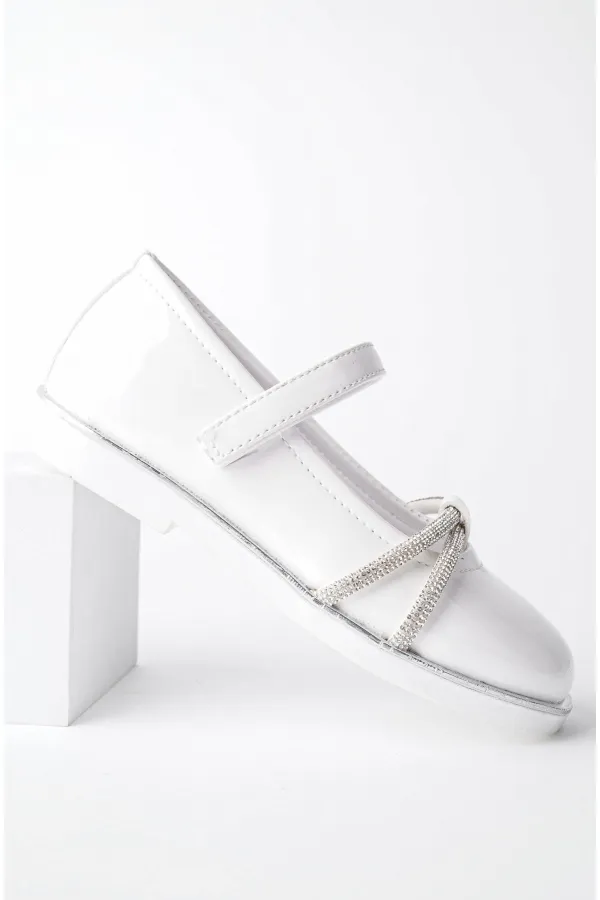 Ballerines Muggo UNICORN pour filles, semelle orthopédique légère, ornées de strass et fermeture velcro, garanties pour tous les jours.