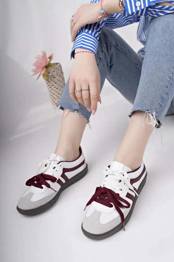 Muggo RETRO Çift Bağcıklı Günlük Kadın Sneaker Spor Ayakkabı