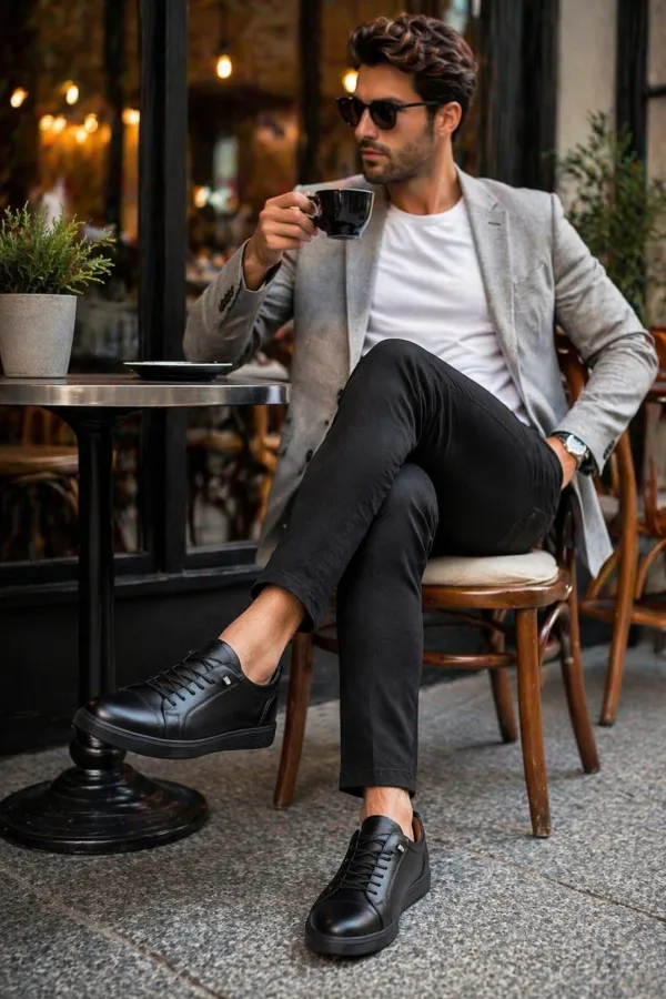 Muggo JUNO Hakiki Deri Bağcıklı Erkek Günlük Klasik Casual Ayakkabı