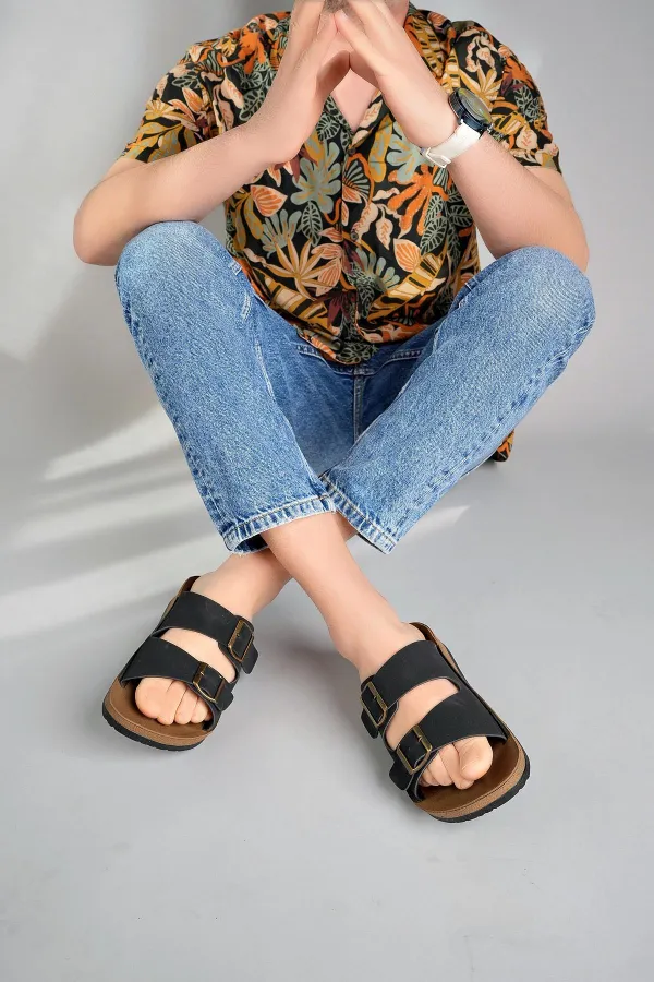 Muggo REHDA Garantili İki Toka Rahat Taban Ayarlanabilir Unisex Terlik