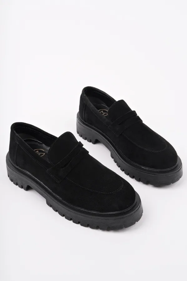 Mocassins Muggo PARADISE en cuir véritable à semelle épaisse, pour femmes, parfaits au quotidien.