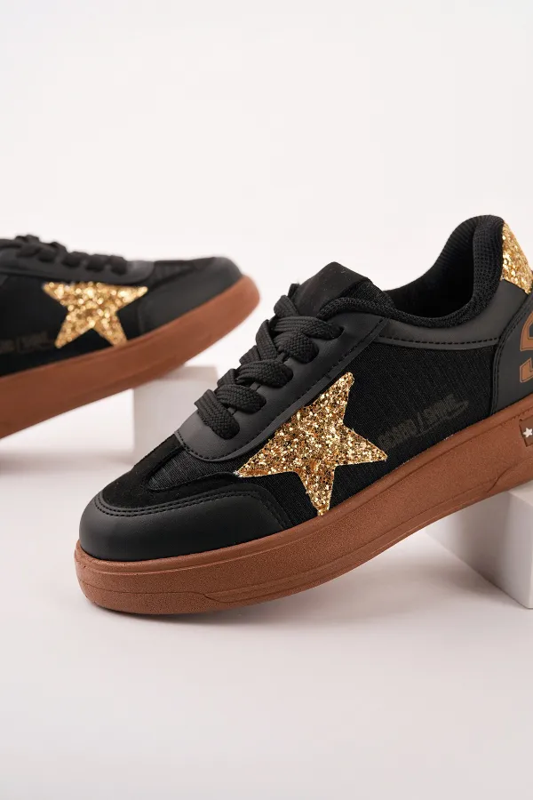 Muggo GALAXY Star Detail Lace-up Kids' Casual Sneaker Sports Shoes Muggo GALAXY Star Detail Lace-up Kids' Casual Sneaker Sports Shoes