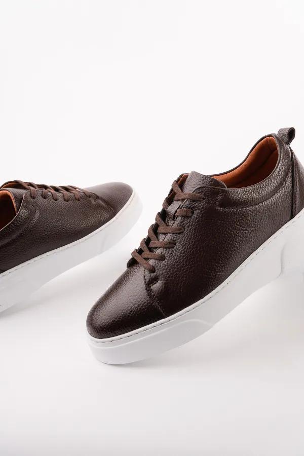 Muggo LEONS Genuine Leather Men's Thick Sole Lace-up Casual Sneaker Muggo LEONS Genuine Leather Men's Thick Sole Lace-up Casual Sneaker