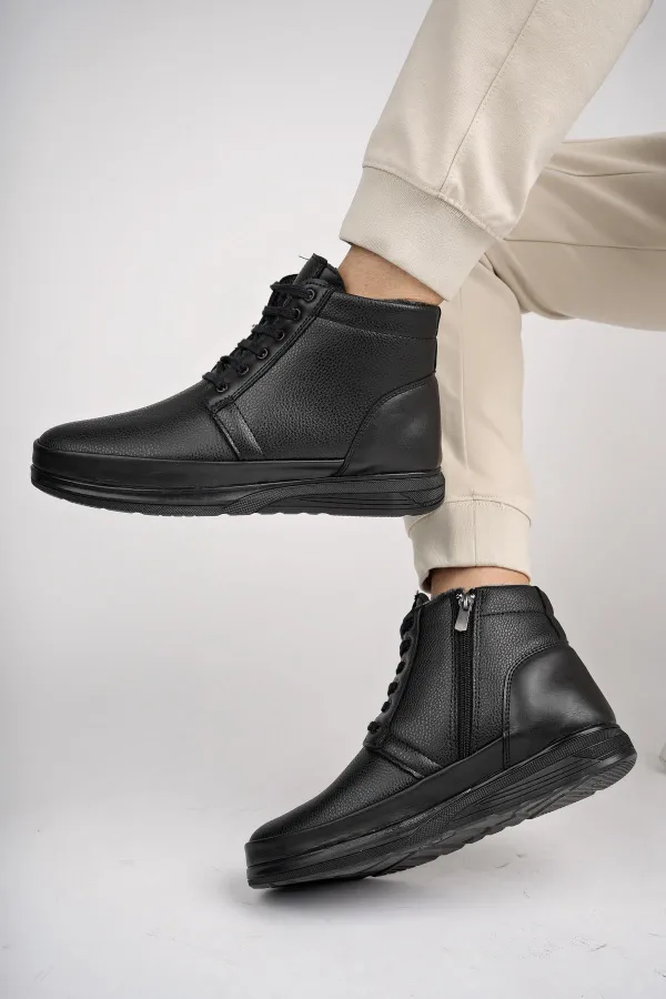 Muggo DEWEY Garantili Fermuarlı Bağcıklı Kürklü Soğuk Geçirmez Erkek Bot