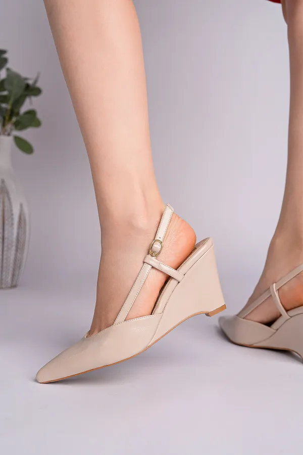 Chaussures à plateforme pour femmes Muggo MARBELLA à bout pointu et talon ouvert