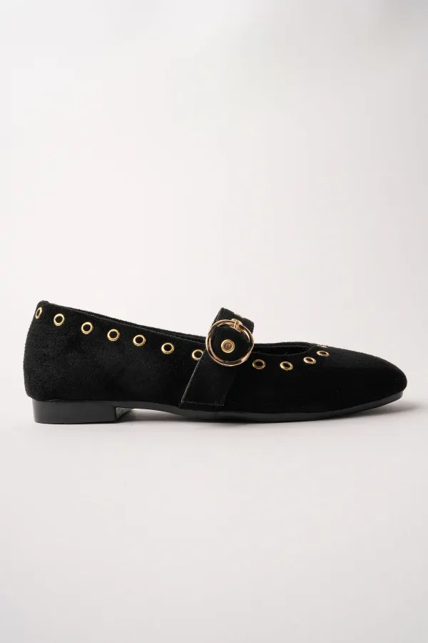 Ballerines en cuir cloutées à boucle dorée Muggo ZENA pour femmes