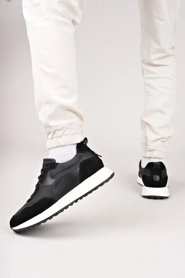 Chaussures de sport décontractées pour hommes Muggo SVENSON, à lacets et semelle épaisse, en cuir véritable.