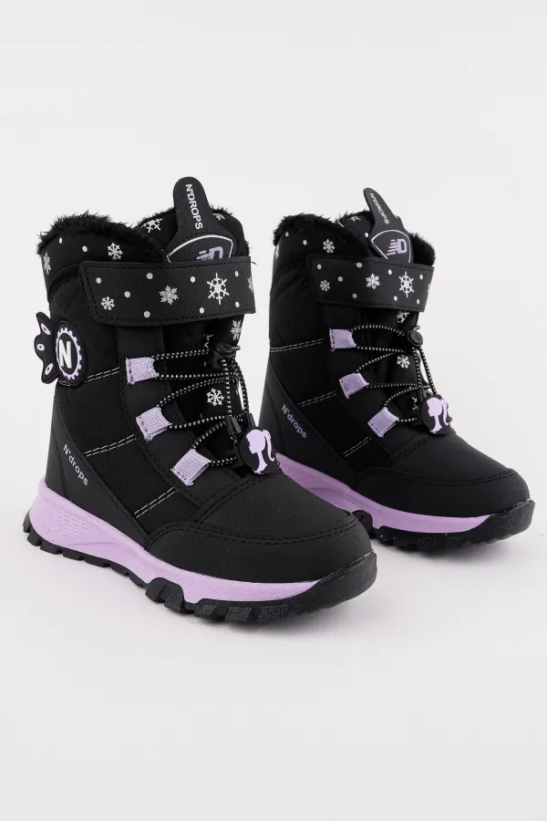 Bottes Muggo Twinkle pour filles, doublées de fourrure, à lacets et fermeture velcro