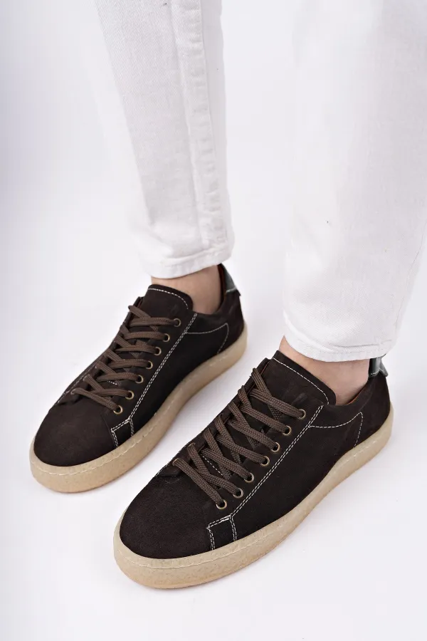 Chaussures de sport décontractées Muggo MIDWAY à lacets en cuir véritable pour hommes