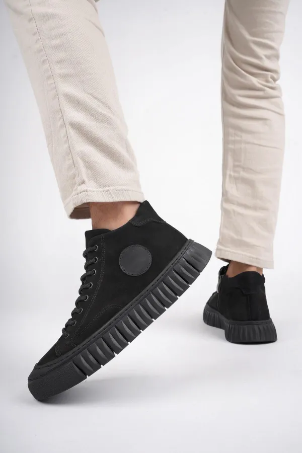 Muggo KAPOOR Guaranteed Lace-up Zipper Genuine Leather Non-Slip Sole Men's Casual Boot