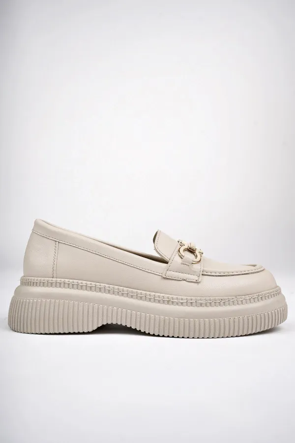 Muggo PEGULA Garantili Kadın Loafer Kalın Taban Günlük Casual Rahat Ayakkabı