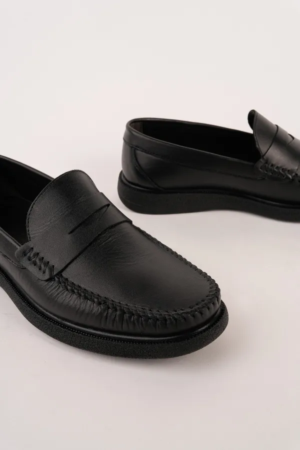 Muggo GENTZ Genuine Leather Comfortable Sole Men's Casual Classic Loafer Shoes