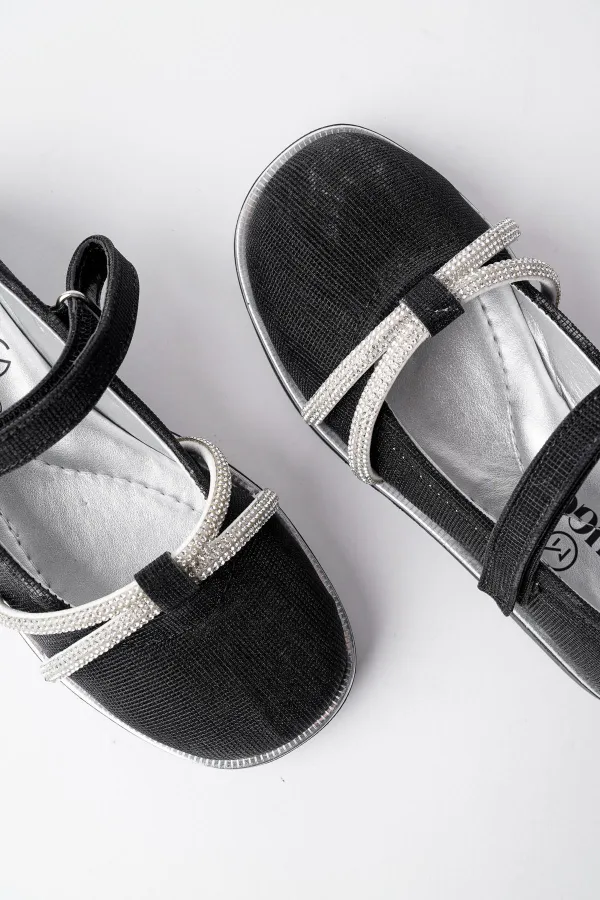 Ballerines Muggo UNICORN pour filles, semelle orthopédique légère, ornées de strass et fermeture velcro, garanties pour tous les jours.