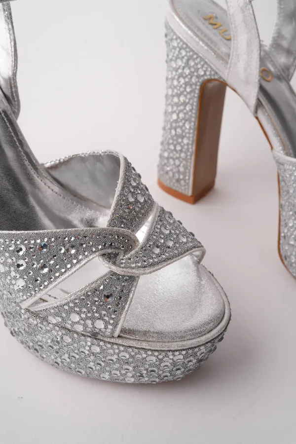 Chaussures de mariée Muggo BRIDE à plateforme et strass