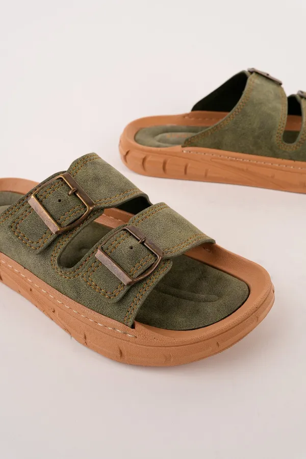 Muggo AUGUSTA Ayarlanabilir Çift Tokalı Günlük Erkek Terlik