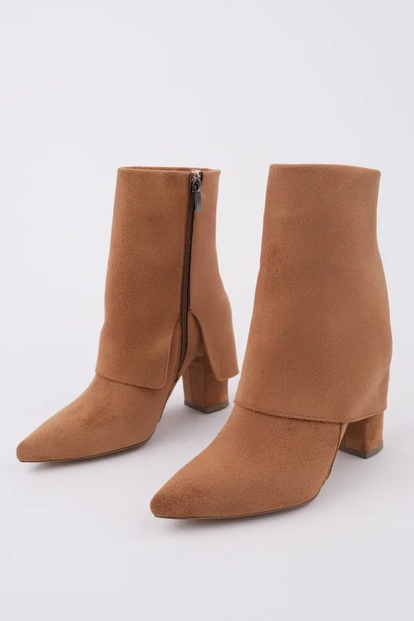 Muggo IMPERA Pointed Toe Chunky Heel Zippered Women's Boots