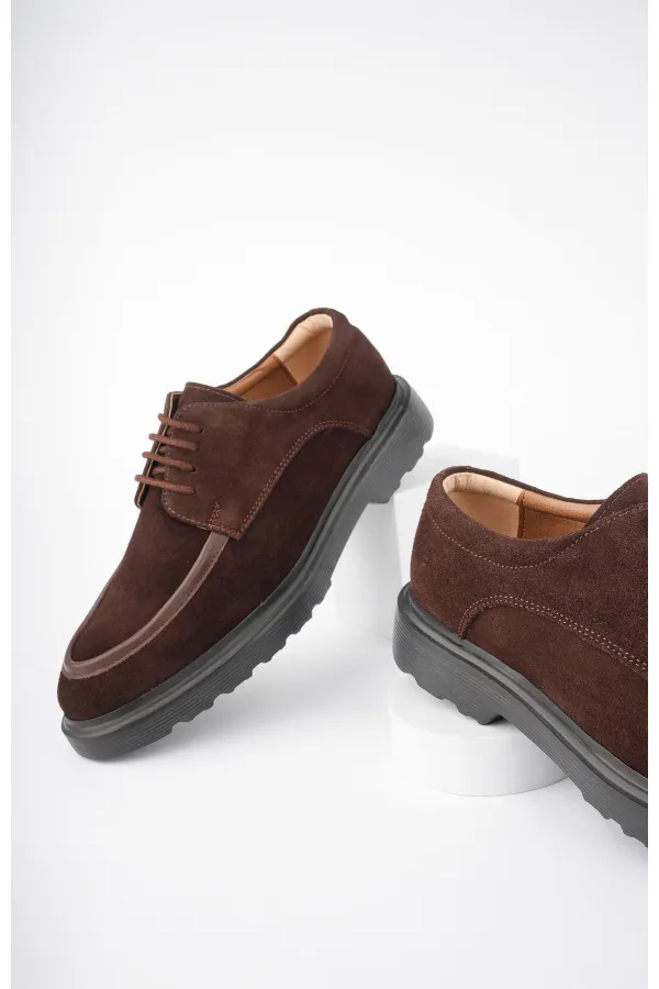 Muggo SAMUEL Chaussures pour hommes classiques et confortables en cuir véritable, style décontracté, avec semelle orthopédique épaisse.
