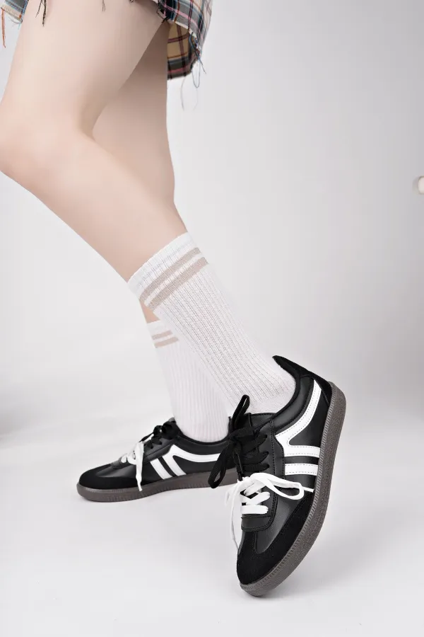 Muggo RETRO Çift Bağcıklı Günlük Kadın Sneaker Spor Ayakkabı