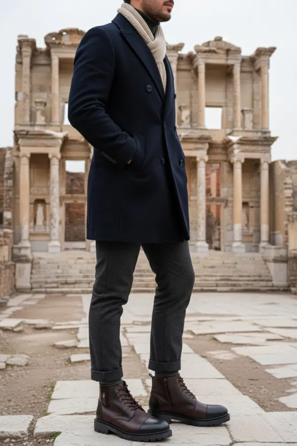 Bottes Muggo RAFA pour hommes, doublées de fourrure, à fermeture éclair et à lacets 