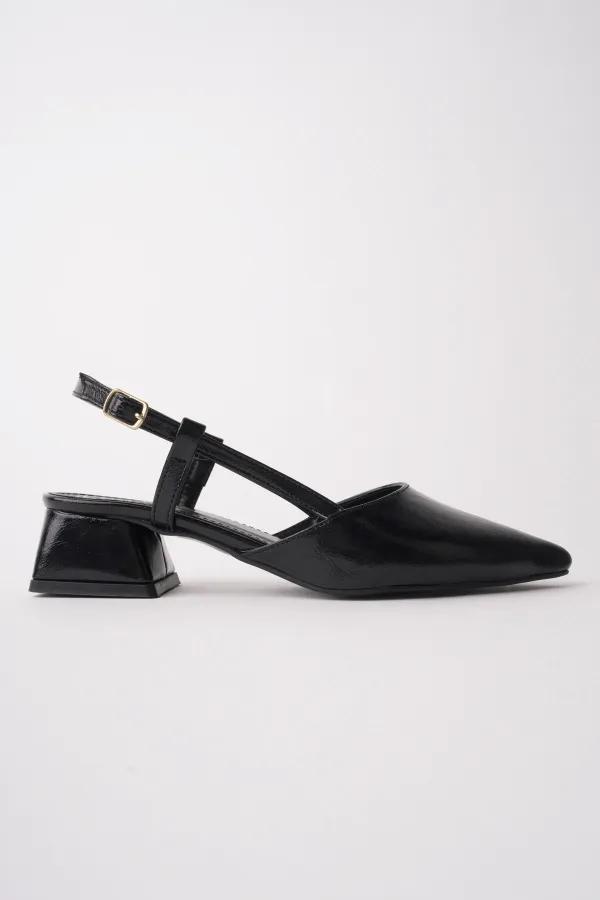 Muggo WONDER Pointed Toe Open Back Women's Low Heel Shoes