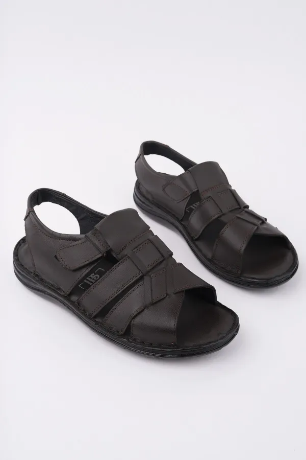 Muggo Charles Guaranteed Men's Casual Genuine Leather Comfortable Soft Sole Orthopedic Sandals