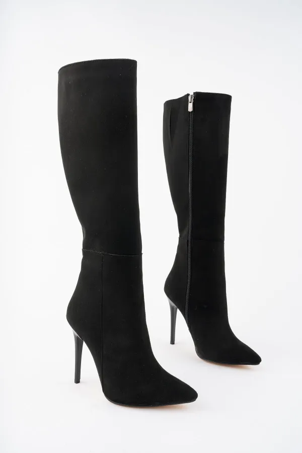 Bottes Muggo Florence pour femmes, à talon fin, bout pointu et fermeture éclair latérale