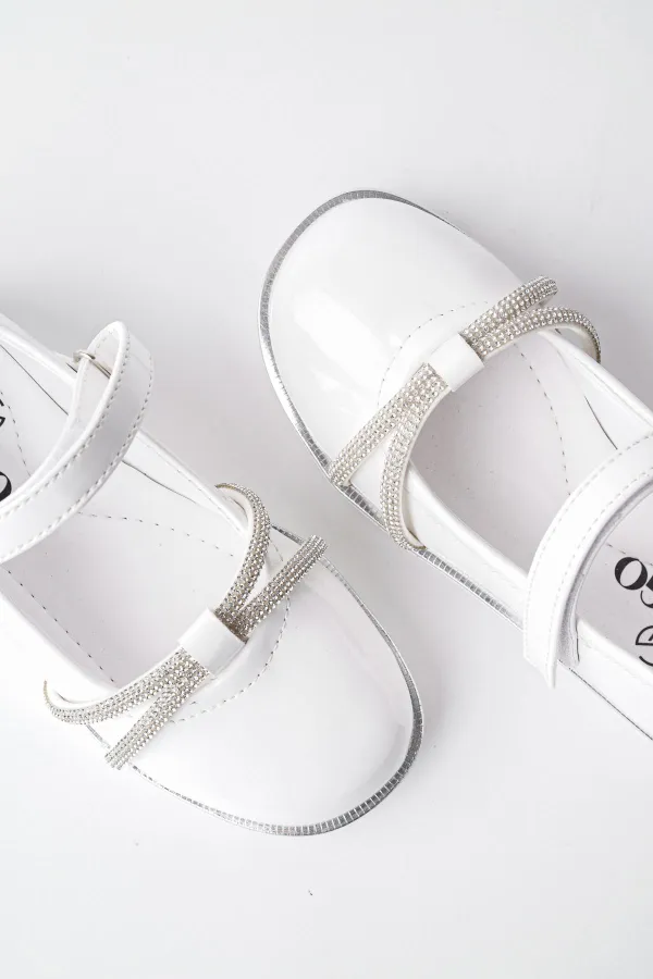 Ballerines Muggo UNICORN pour filles, semelle orthopédique légère, ornées de strass et fermeture velcro, garanties pour tous les jours.