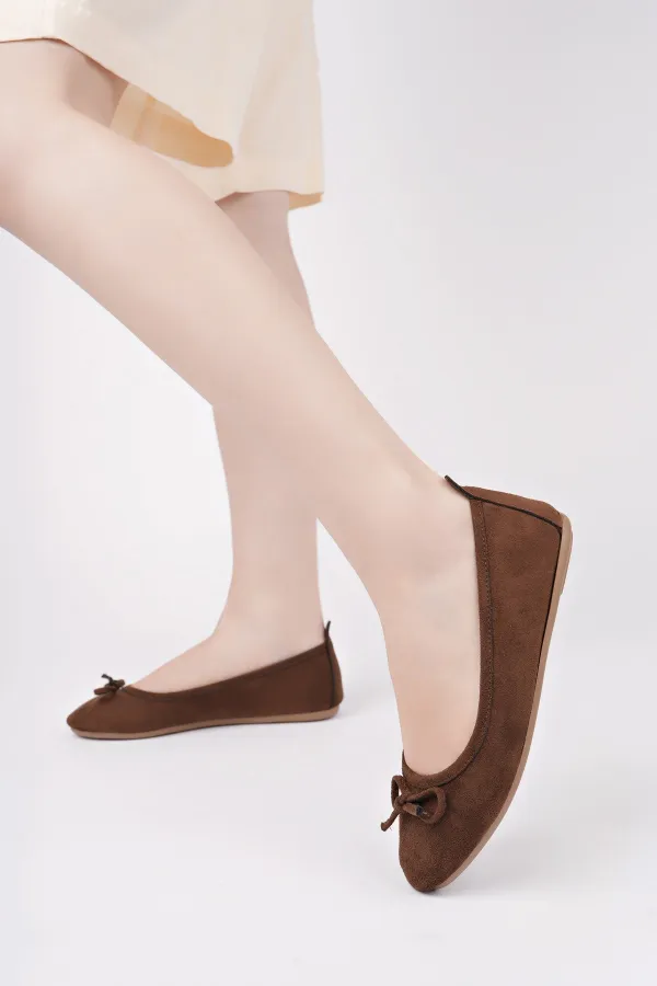 Muggo MİU Fiyonklu Kadın Deri Günlük Babet