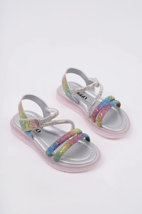 Sandales décontractées à scratch et paillettes Muggo MQUEEN pour filles