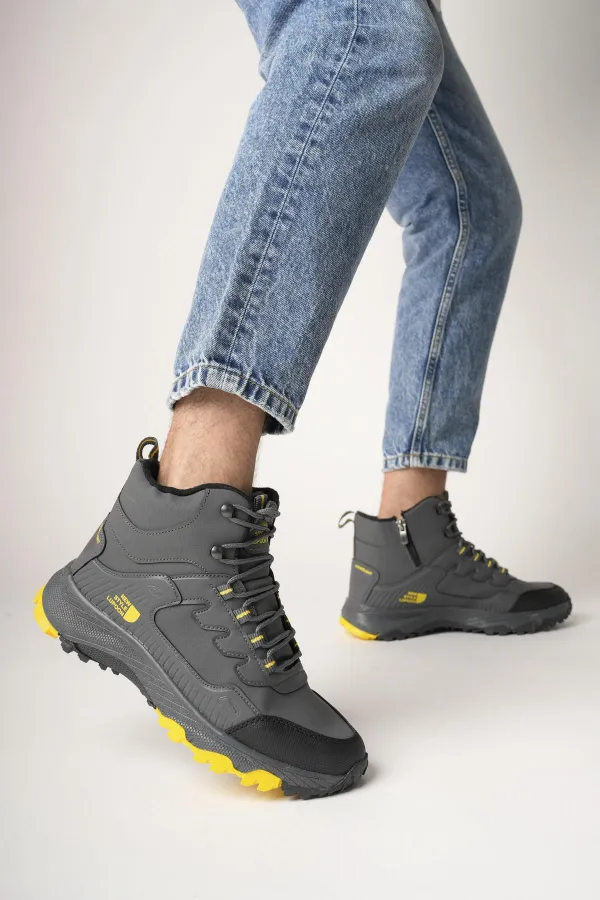 Bottes d'hiver unisexes Muggo Alaska, garanties pour la randonnée en plein air, à lacets et fermeture éclair latérale.