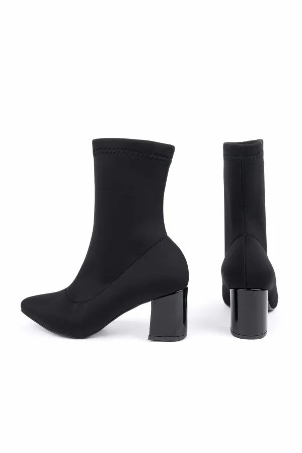 Bottes extensibles à bout pointu et talon compensé pour femmes Muggo MAGNUS