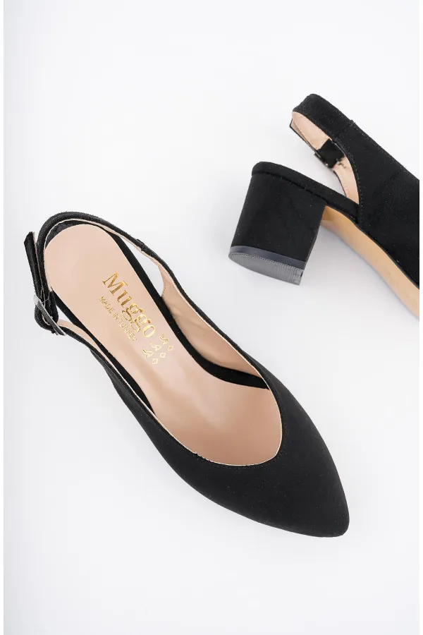 Muggo W0711 Escarpins à talons hauts pour femmes, dos nu, style classique décontracté, élégants et confortables.