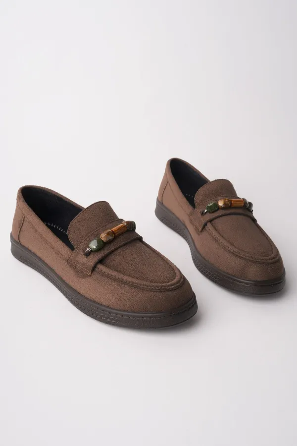 Mocassins décontractés en daim à détails perlés pour femmes Muggo AUREVA