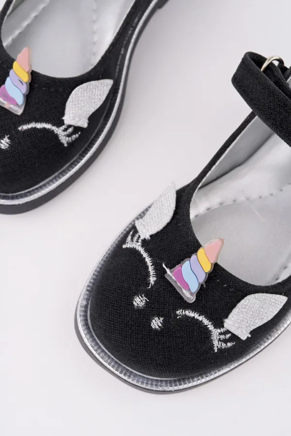 Muggo PATY Cırtlı ve Simli Günlük Kız Çocuk Babet