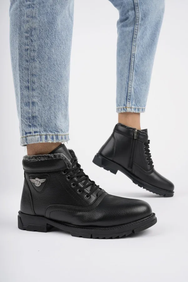 Muggo CANYON Garantili Bağcıklı Fermuarlı İçi Kürklü Erkek Kışlık Bot