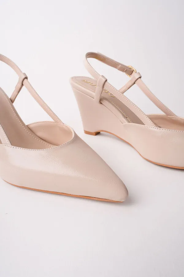 Chaussures à plateforme pour femmes Muggo MARBELLA à bout pointu et talon ouvert