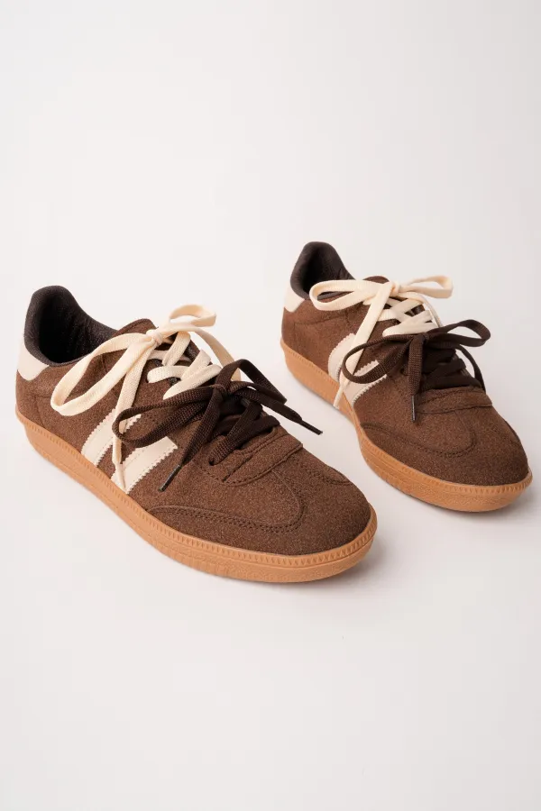 Muggo TAUPE Çift Bağcıklı Günlük Kadın Sneaker Spor Ayakkabı