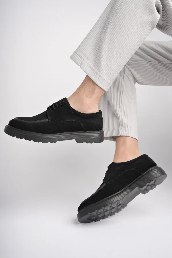 Muggo SAMUEL Chaussures pour hommes classiques et confortables en cuir véritable, style décontracté, avec semelle orthopédique épaisse.