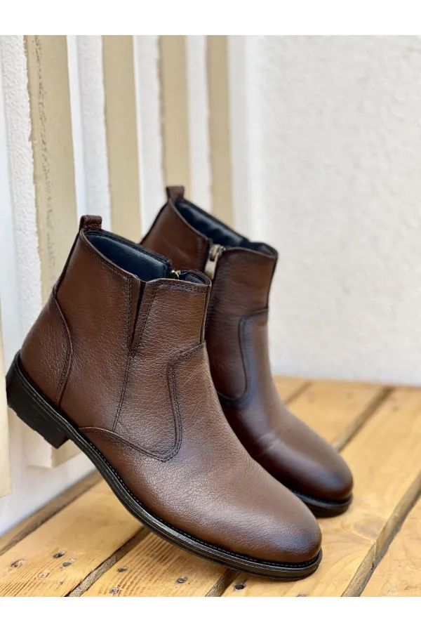 Bottes pour hommes Muggo M027 en cuir véritable