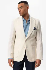 Antioch Beige Unlined Men's Blazer Jacket with Patch Pockets