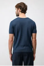 Antioch Indigo Textured Men's Knit T-Shirt
