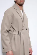 Antioch Bej Kuşaklı Oversize Erkek Kaban