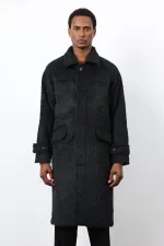 Manteau pour homme Antioch en fausse fourrure noire