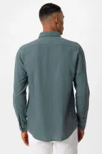 Antioch Green Linen Blend Men's Shirt