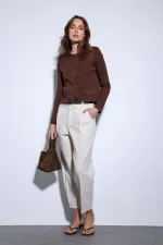 Antioch Kahve Kruvaze Kapama Kadın Triko Hırka