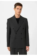 Veste blazer homme Antioch Anthracite coupe décontractée à double boutonnage