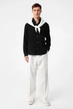 Chemise homme Antioch en lin mélangé noir à col boutonné