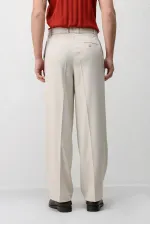 Pantalon homme Antioch beige coupe décontractée avec ceinture